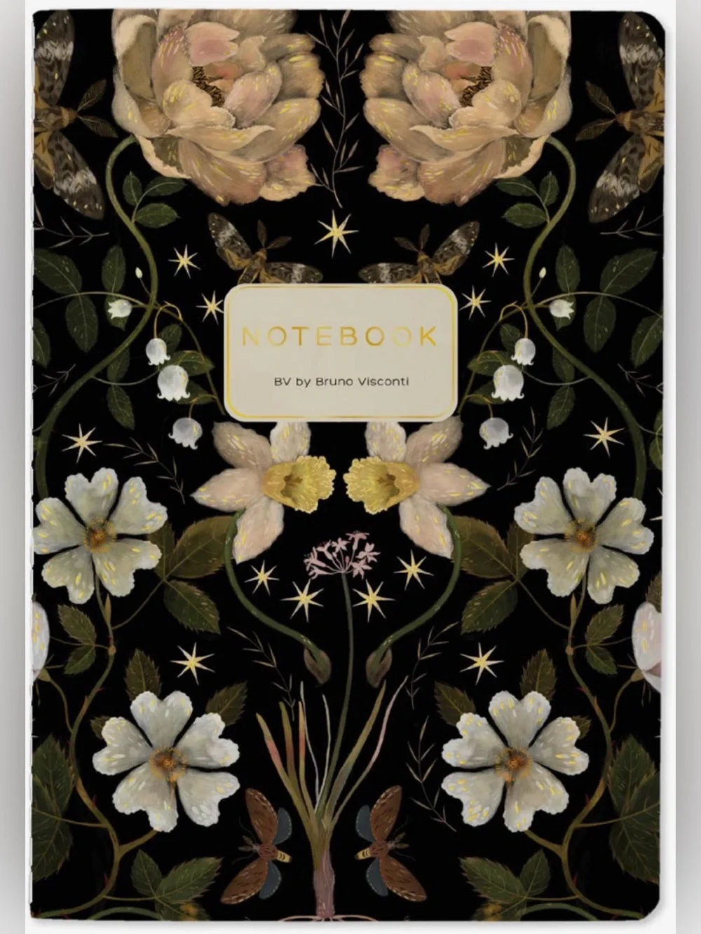 BV by Bruno Visconti A5 Journal Night Garden Gold Foil NEW